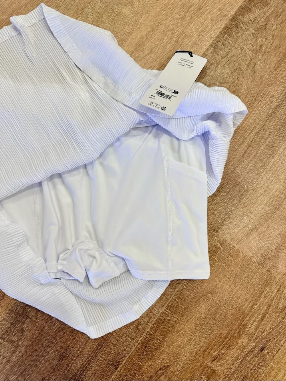 ALO Yoga White Pleated Circle Skirt